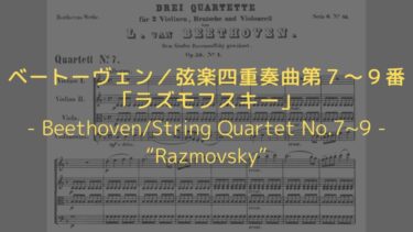 【弦楽四重奏曲最高レベルの傑作】ベートーヴェン／弦楽四重奏曲第７～９番「ラズモフスキー」解説