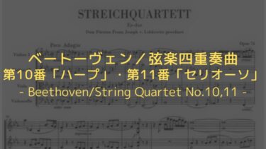 【「傑作の森」終盤の名作！】ベートーヴェン／弦楽四重奏曲第10番「ハープ」・第11番「セリオーソ」解説