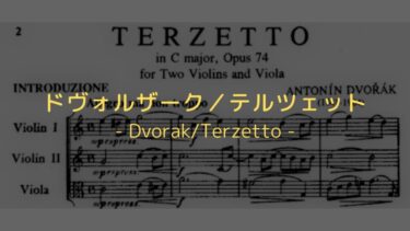 【バイオリンとビオラだけの美しい室内楽曲】ドヴォルザーク／テルツェット　解説